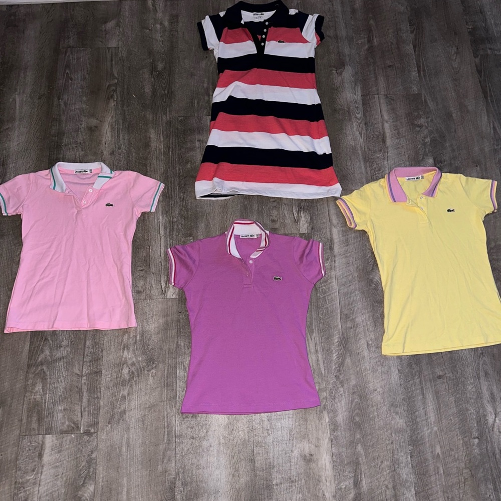 3 Girls Lacoste shirts and Pique Dress
